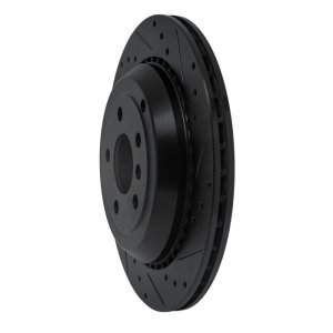 Mercedes-Benz GL350 Brake Rotor (1) - Rear Right - R1 Concepts - Drilled & Slotted - Black - `06-`12
